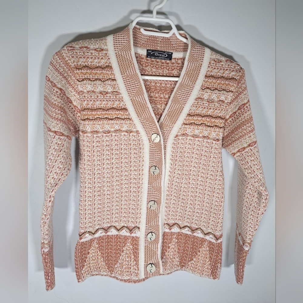 Oswal Beaded and Embroidered Button Up Cardigan Size Medium-Large
